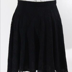 WAYF Black Lace Skirt with attached Black Slip